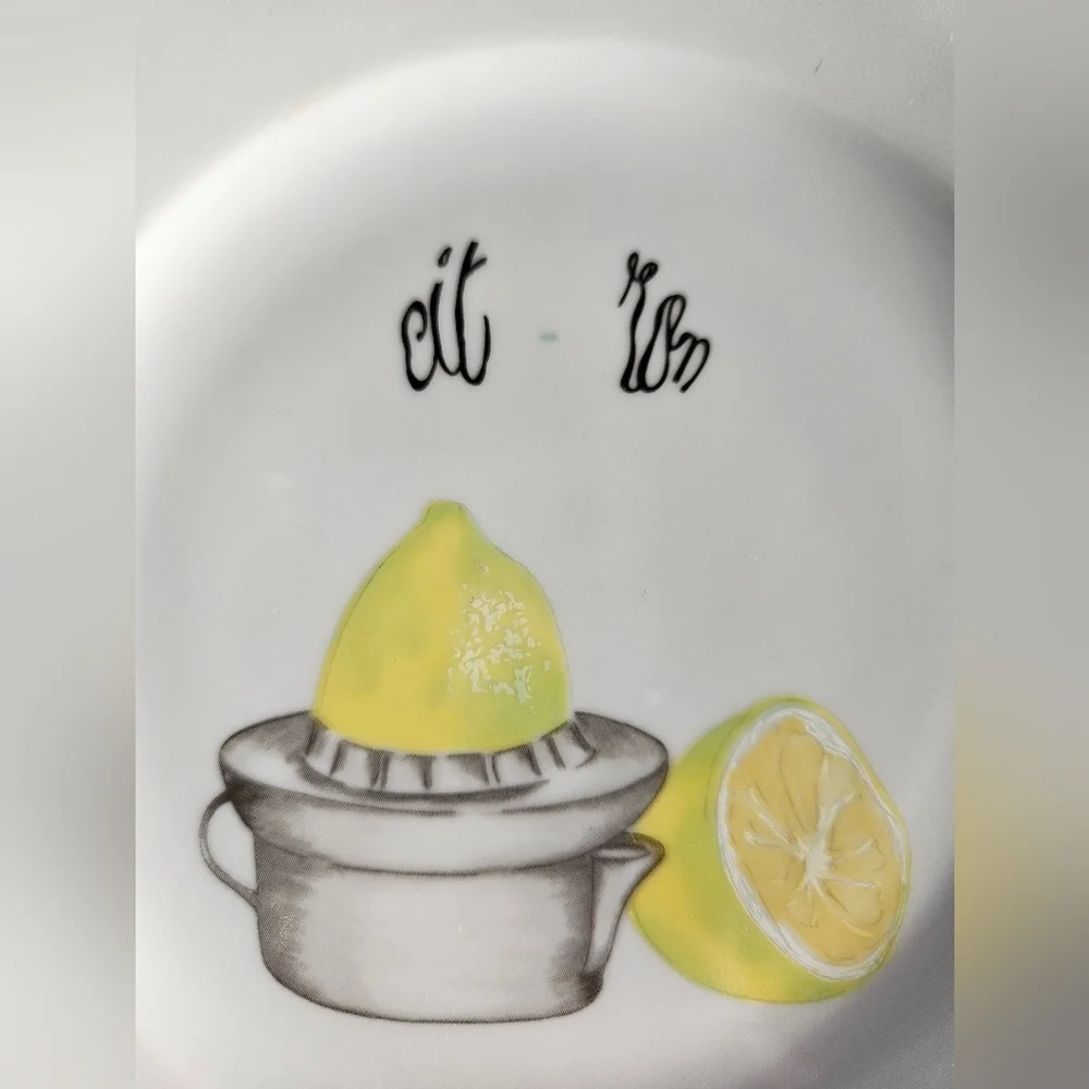 LIMOGES “Citron” French Porcelain Plates x2 | SZ  7.25